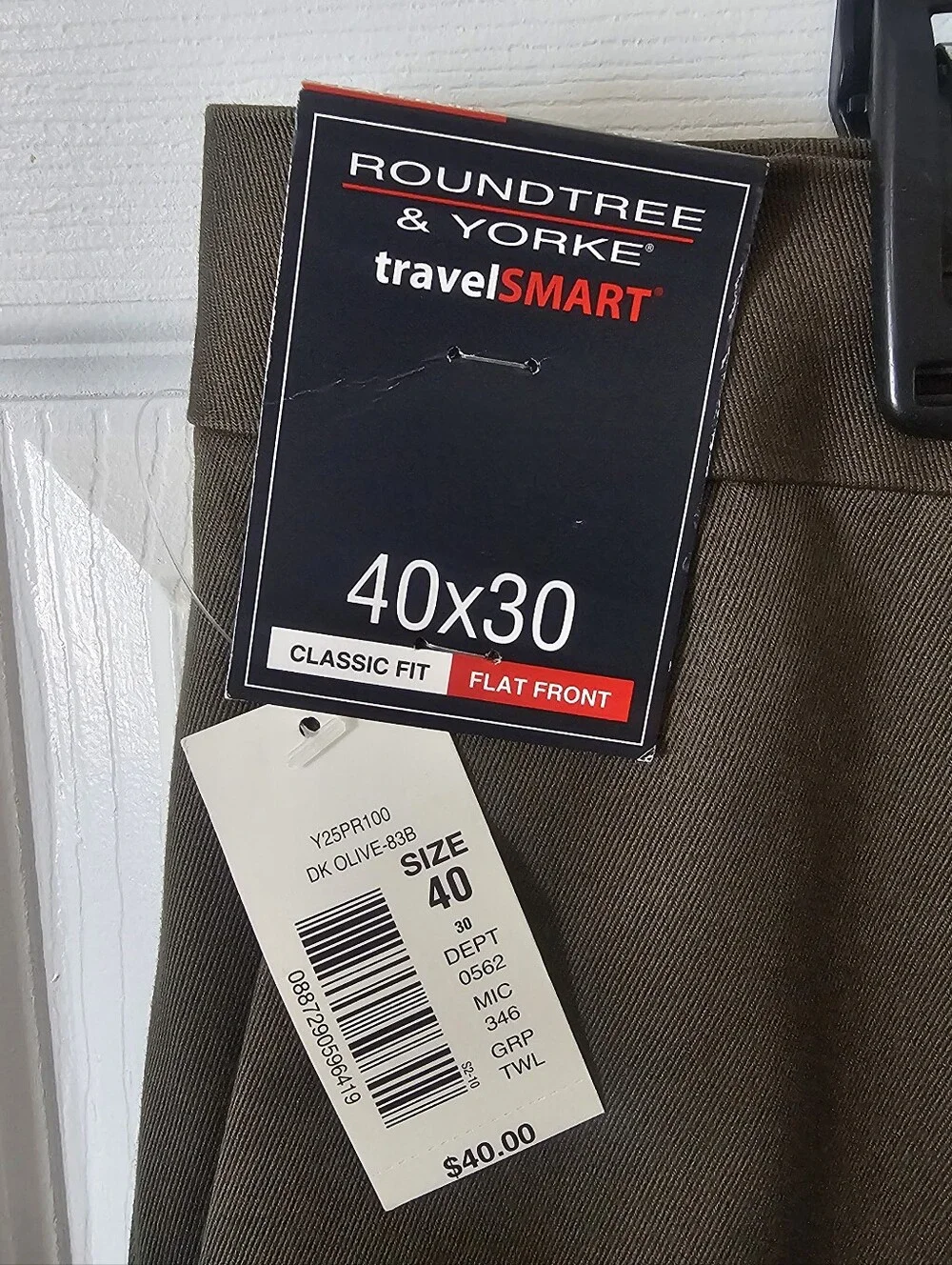 Roundtree & Yorke NWT Travel Smart Classic Fit Flat Front dress pants 40x30
